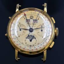 Thumbnail von Mathey-Tissot by Tiffany & Co chronograph Day-Date Moonphase yellow gold 18KT 1960’s </h1>