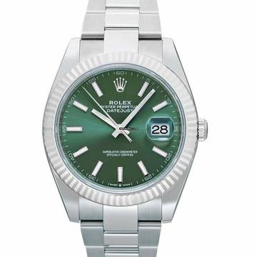  Rolex Datejust 41 126334-0027 - Datejust Automatic Green Dial 18kt White Gold Men's Watch </h1> 