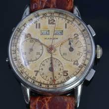 Thumbnail von Marvin Chronograph Dato Compax Tropical dial Valjoux 72C 1950’s </h1>