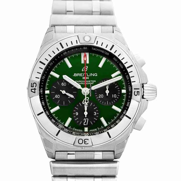  Breitling Chronomat AB0134101L1A1 - Chronomat Automatic Green Dial Stainless Steel Men's Watch </h1> 