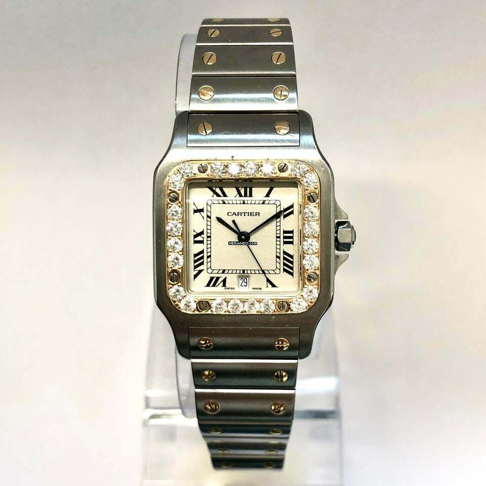  Cartier Santos Galbée 29mm Quartz 2 Tone 0.94TCW Diamond Watch </h1> 