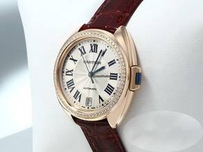 Thumbnail von Cartier Clé de Cartier 35mm Rosegold 750 Diamanten 2015 Leder Damen 18kt Rose Gold </h1>