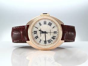 Thumbnail von Cartier Clé de Cartier 35mm Rosegold 750 Diamanten 2015 Leder Damen 18kt Rose Gold </h1>