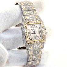 Thumbnail von Cartier Santos Galbée 29mm Quartz 2 Tone 10.20TCW Diamond Watch </h1>