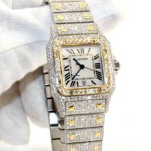 Thumbnail von Cartier Santos Galbée 29mm Quartz 2 Tone 10.20TCW Diamond Watch </h1>