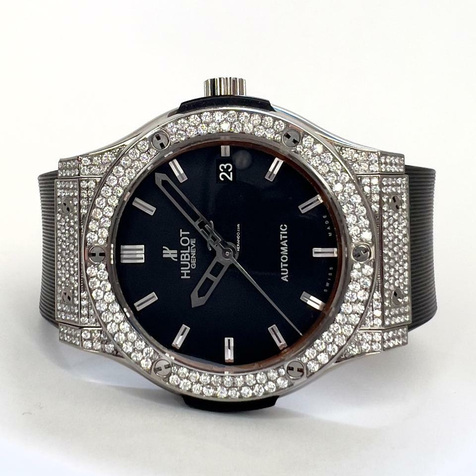 Thumbnail von Hublot Classic Fusion 45mm Automatic Titanium 3.36TCW Diamond Watch SKELETON Backcase </h1>