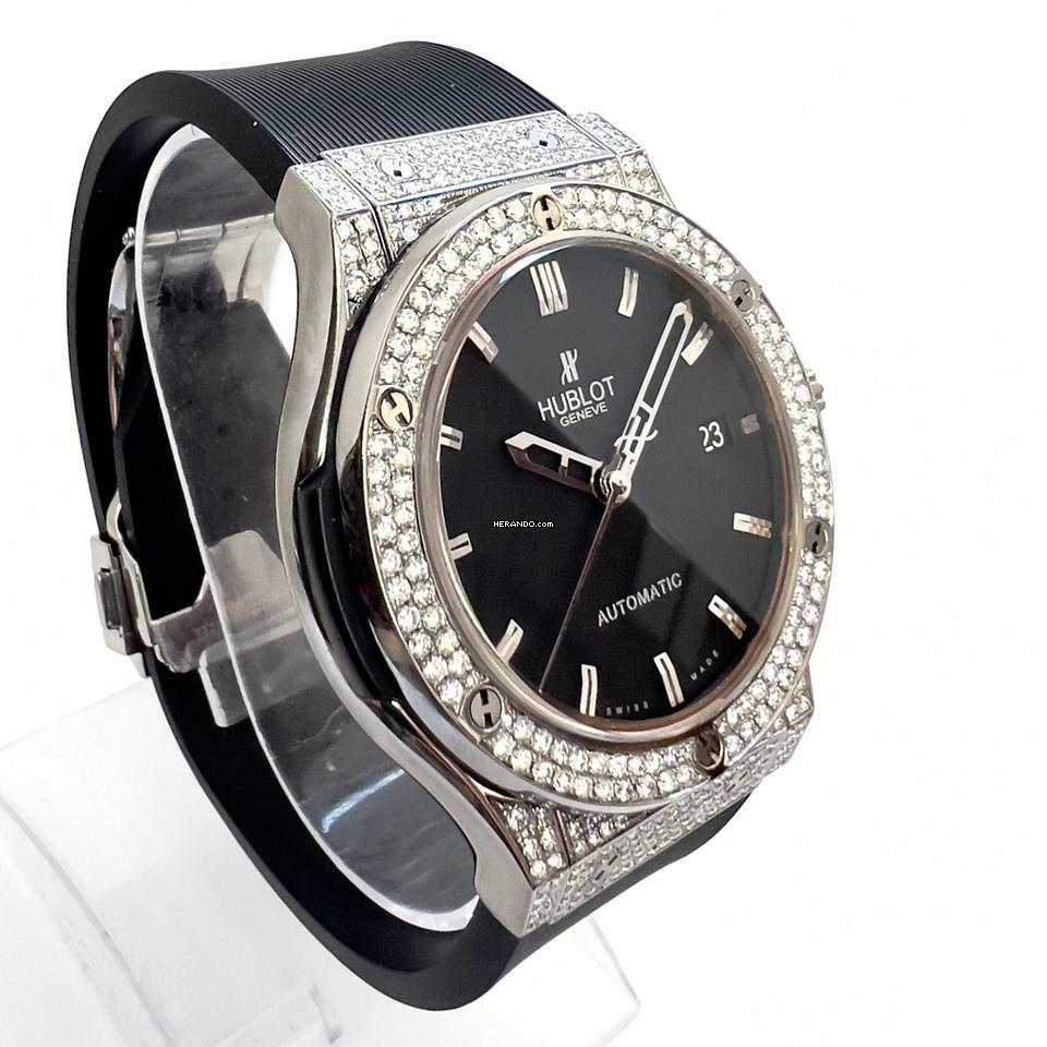 Thumbnail von Hublot Classic Fusion 45mm Automatic Titanium 3.36TCW Diamond Watch SKELETON Backcase </h1>