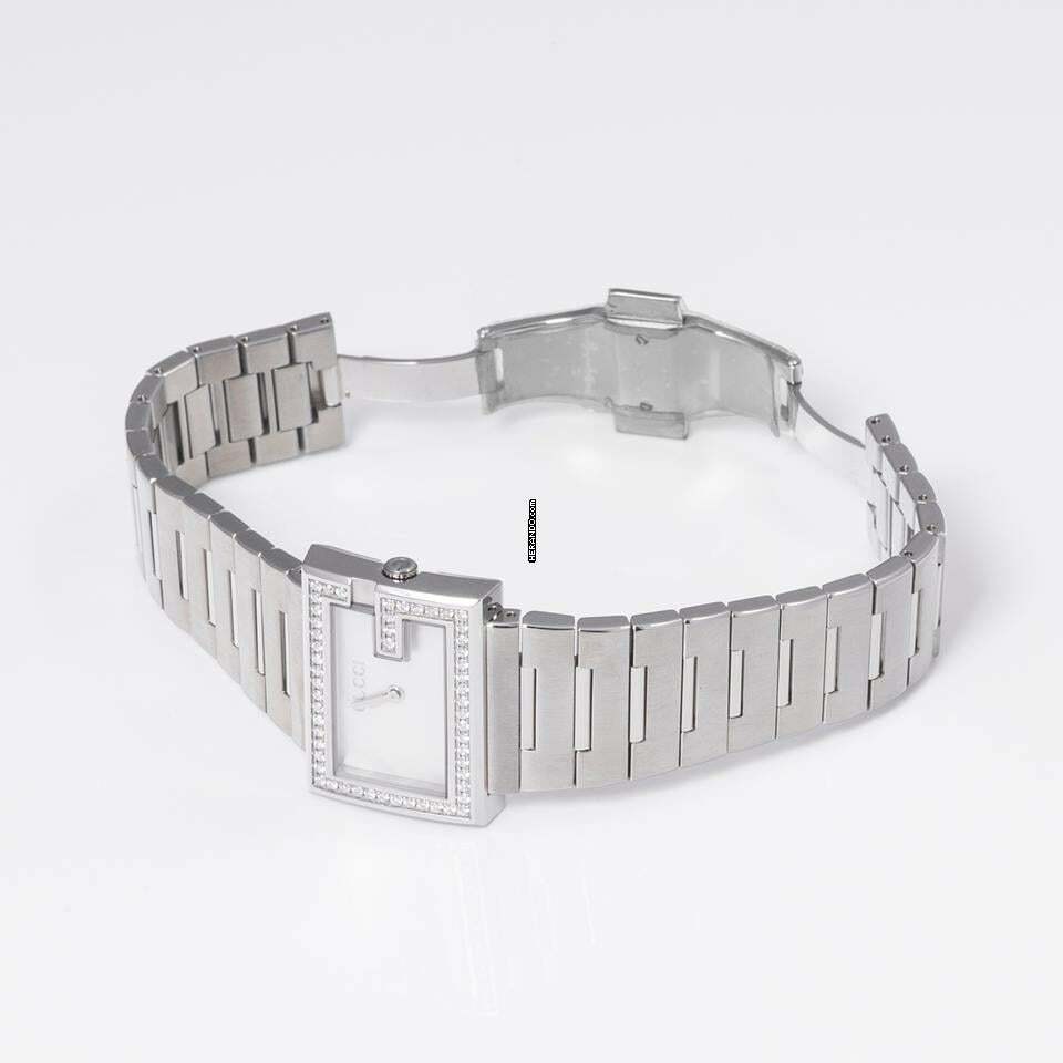 Thumbnail von Gucci YA100510 - G Rectangle Quartz Mother of pearl Dial Stainless Steel Ladies Watch </h1>