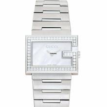 Thumbnail von Gucci YA100510 - G Rectangle Quartz Mother of pearl Dial Stainless Steel Ladies Watch </h1>