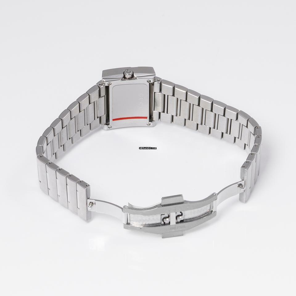 Thumbnail von Gucci YA100510 - G Rectangle Quartz Mother of pearl Dial Stainless Steel Ladies Watch </h1>
