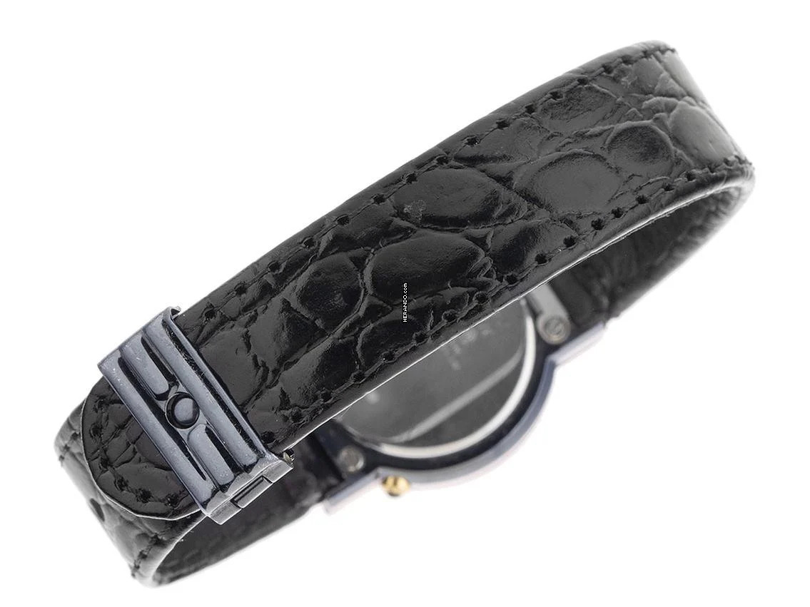 Thumbnail von Junghans Mega Funkuhr Stahl Gelbgold Quarz Armband Leder Klappschließe 29mm Ref.037/3300 Vintage Bj.1993 Box&Pap. Full Set