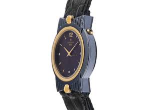 Thumbnail von Junghans Mega Funkuhr Stahl Gelbgold Quarz Armband Leder Klappschließe 29mm Ref.037/3300 Vintage Bj.1993 Box&Pap. Full Set