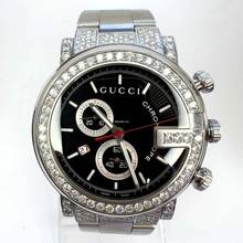 Thumbnail von Gucci G Chronograph Quartz 44mm Steel 3.65TCW Diamond Watch </h1>