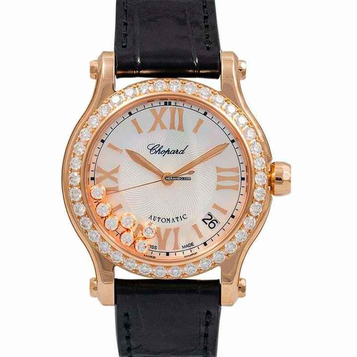  Chopard Happy Sport 274808-5006 - Happy Sport Automatic Mother-of-pearl dial Dial 18k Rose Gold Ladies Watch </h1> 