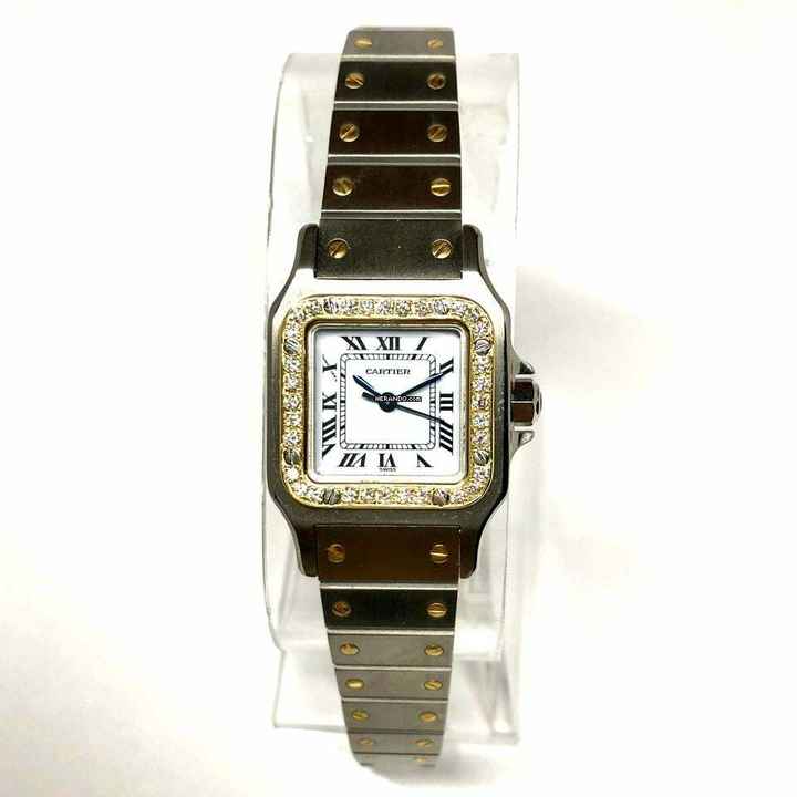  Cartier Santos Galbée 24mm Automatic 2 Tone 0.69TCW Diamond Watch </h1> 