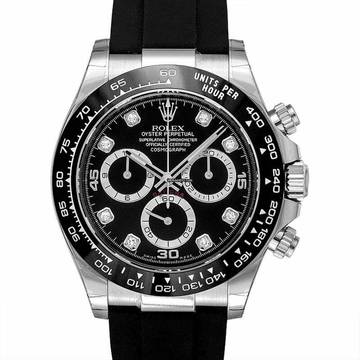  Rolex Daytona 116519GLN - Cosmograph Daytona 18ct White Gold Automatic Black Dial Diamonds Men's Watch </h1> 