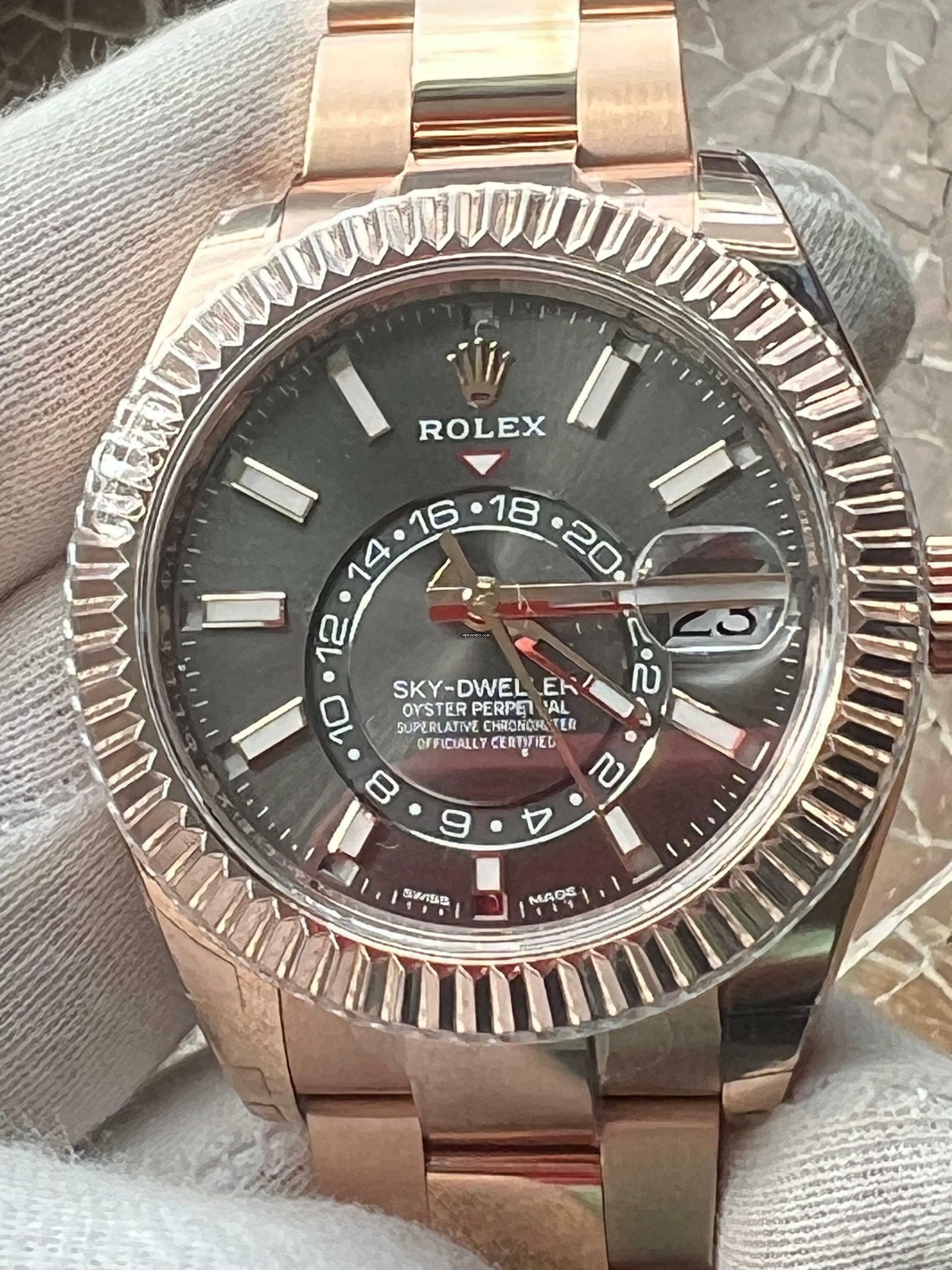  Rolex Sky-Dweller 326935 Sky-Dweller Rose ZB Rhodium Stickers NEU LC 100 Juli 2022 Box + Papiere  