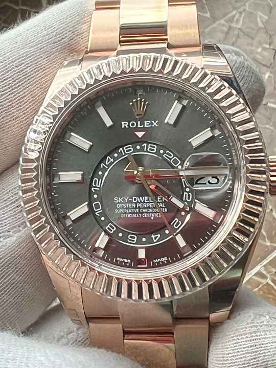  Rolex Sky-Dweller 326935 Sky-Dweller Rose ZB Rhodium Stickers NEU LC 100 Juli 2022 Box + Papiere  