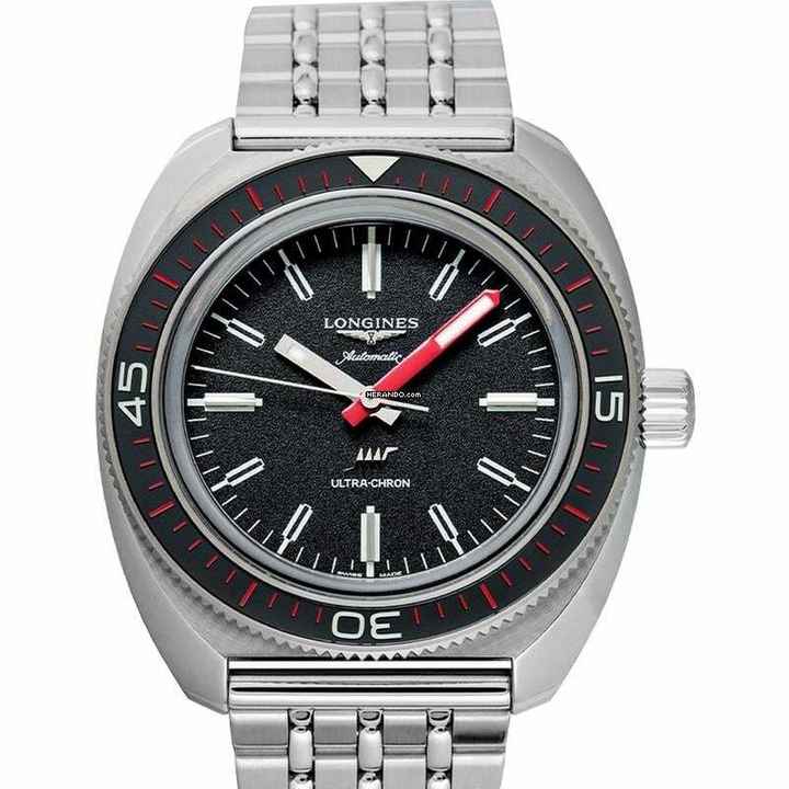  Longines L28364529 - Ultra-Chron Automatic Black Dial Stainless Steel Men's Watch </h1> 