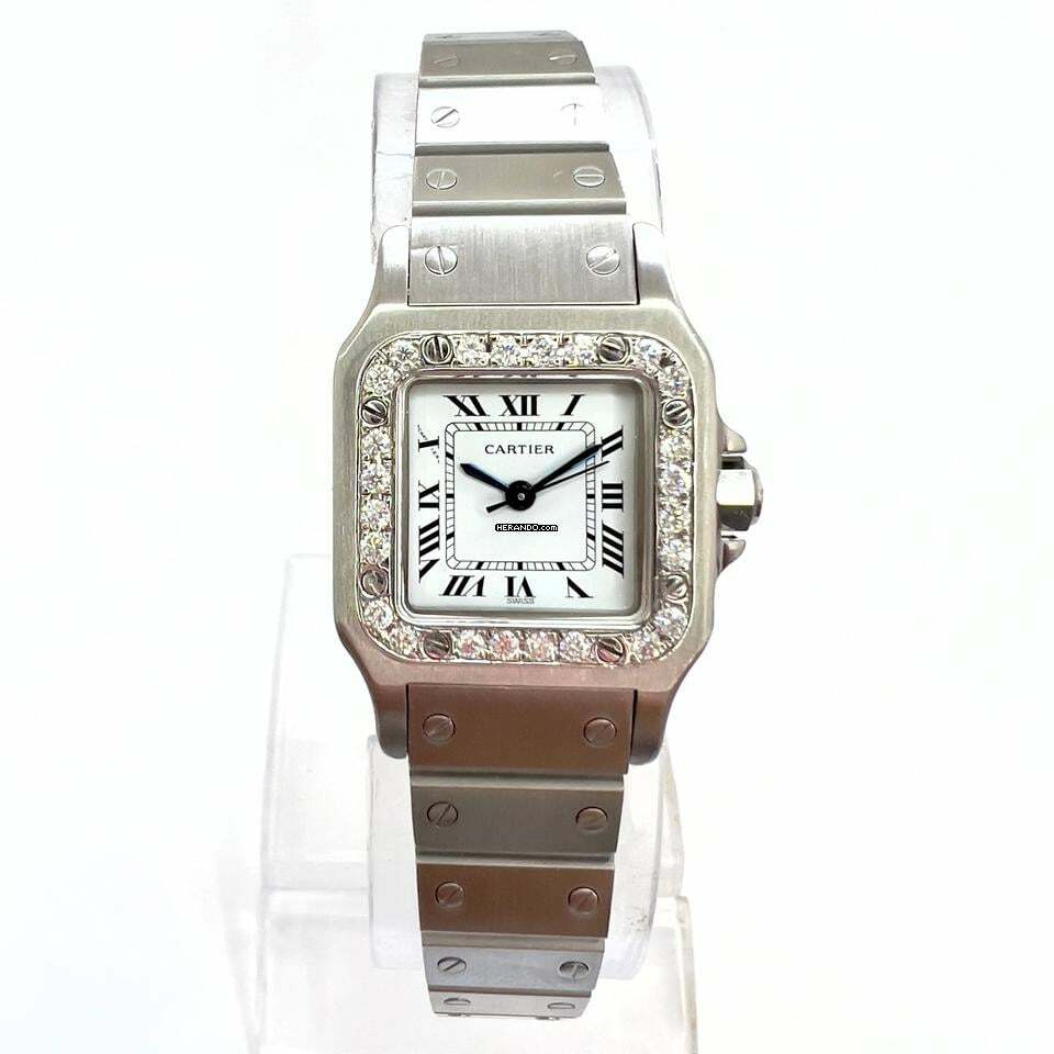  Cartier Santos Galbée 24mm Automatic Steel 0.69TCW Diamond Watch </h1> 