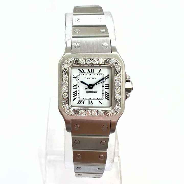  Cartier Santos Galbée 24mm Automatic Steel 0.69TCW Diamond Watch </h1> 