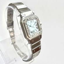 Thumbnail von Cartier Santos Galbée 24mm Automatic Steel 0.69TCW Diamond Watch </h1>