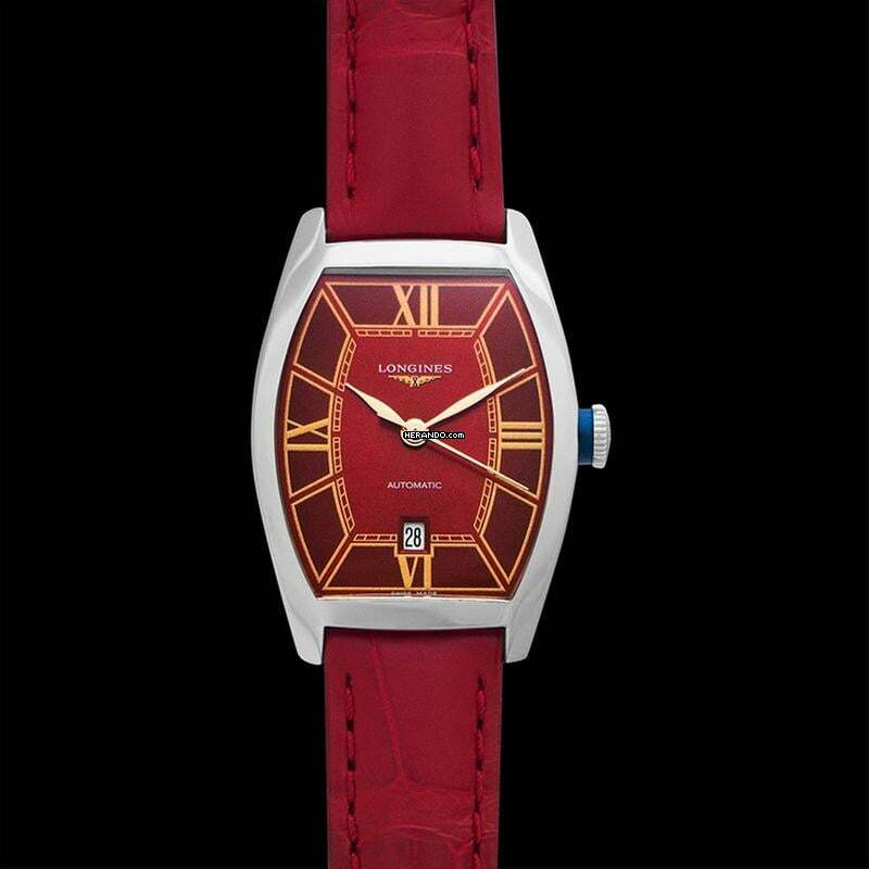 Thumbnail von Longines Evidenza L21424092 - Longines evidenza Automatic Red Dial Stainless Steel Ladies Watch </h1>