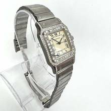 Thumbnail von Cartier Santos Galbée 29mm Quartz Steel 1.57TCW Diamond Watch </h1>