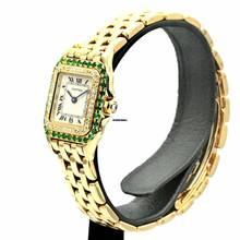 Thumbnail von Cartier Panthère 23mm 18K Yellow Gold DIAMONDS & Emeralds Watch </h1>