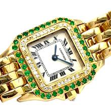 Thumbnail von Cartier Panthère 23mm 18K Yellow Gold DIAMONDS & Emeralds Watch </h1>