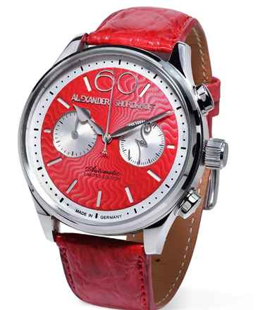  Alexander Shorokhoff Neva Red Chronograph Limited Edition 100 Pieces optional in Blue and green 