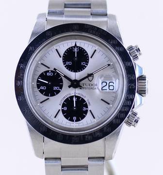  Tudor Oysterdate Big Block 79180 silver Panda Dial Automatic Oysterband Chronograph Top </h1> 