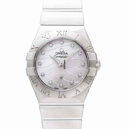  Omega Constellation Quartz 123.10.27.60.55.003 - Constellation Quartz 27 mm Quartz White Mother of Pearl Dial Diamond </h1> 