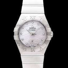 Thumbnail von Omega Constellation Quartz 123.10.27.60.55.003 - Constellation Quartz 27 mm Quartz White Mother of Pearl Dial Diamond </h1>