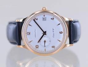 Thumbnail von Zenith Elite Class Elite 37 Gold 18K Klassiker Hadn Wind Date Dresswatch </h1>