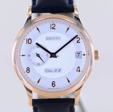  Zenith Elite Class Elite 37 Gold 18K Klassiker Hadn Wind Date Dresswatch </h1> 