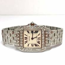 Thumbnail von Cartier Santos Demoiselle Quartz 26mm Steel 4.41TCW Diamond Watch </h1>