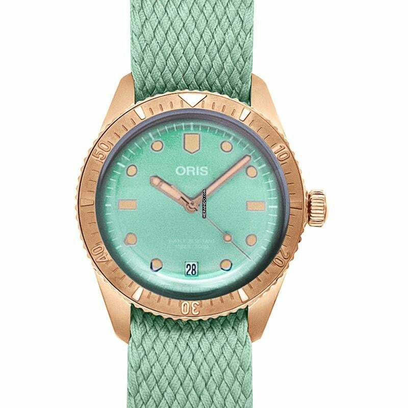  Oris Divers 01 733 7771 3157-07 3 19 03BRS - Divers Automatic Green Dial Bronze Ladies Watch </h1> 
