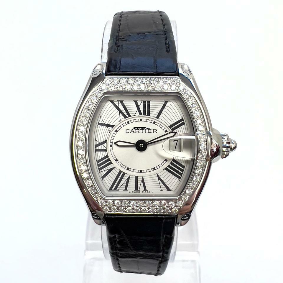  Cartier Roadster Quartz Steel 31mm 0.75TCW DIAMOND Watch </h1> 