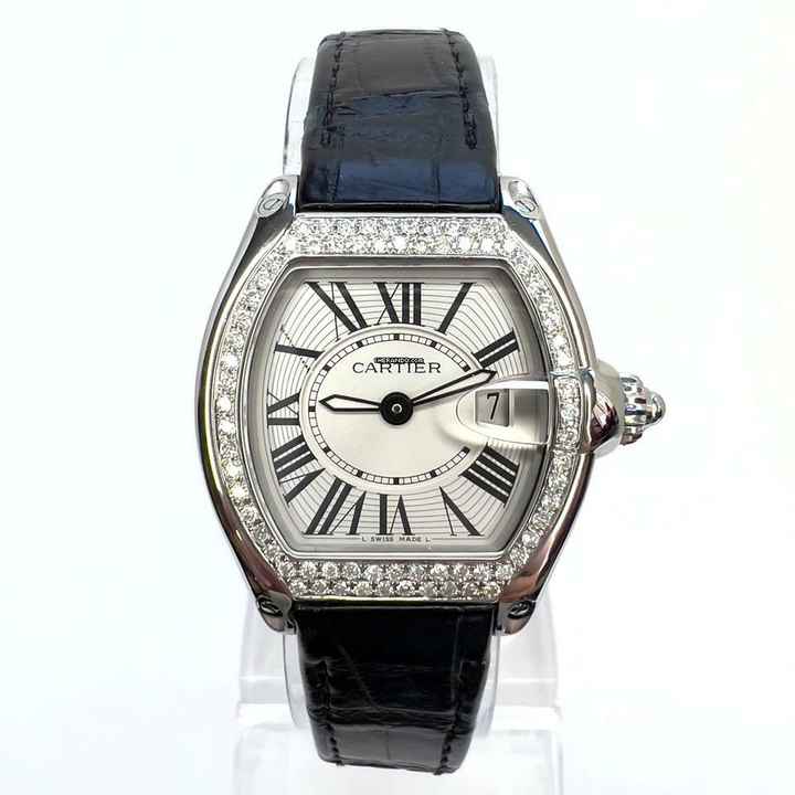  Cartier Roadster Quartz Steel 31mm 0.75TCW DIAMOND Watch </h1> 