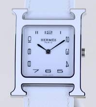 Thumbnail von Hermès Heure H white Strap white Dial Big Version rar B+P new unworn