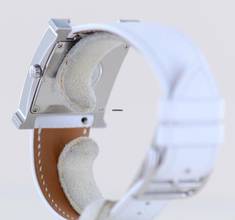Thumbnail von Hermès Heure H white Strap white Dial Big Version rar B+P new unworn