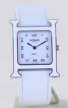 Thumbnail von Hermès Heure H white Strap white Dial Big Version rar B+P new unworn