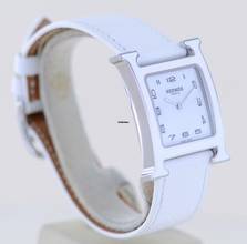 Thumbnail von Hermès Heure H white Strap white Dial Big Version rar B+P new unworn