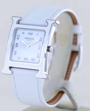 Thumbnail von Hermès Heure H white Strap white Dial Big Version rar B+P new unworn