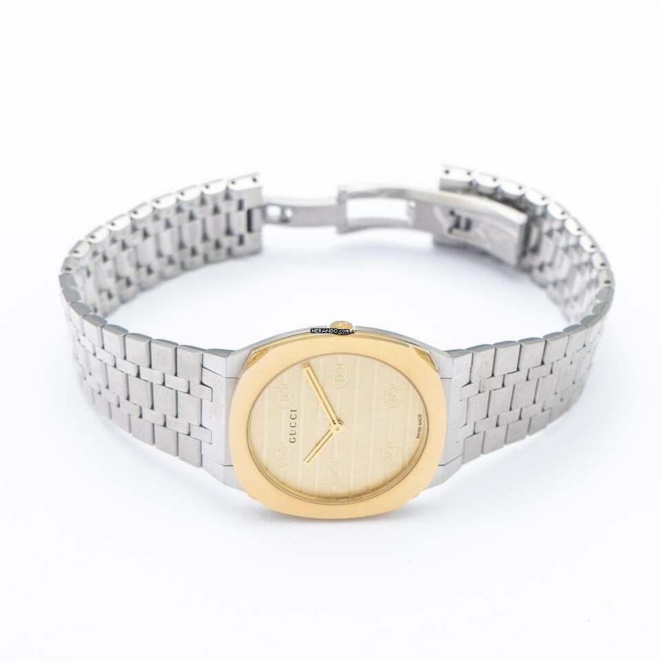 Thumbnail von Gucci YA163502 - 25H Quartz Gold-tone Dial Stainless Steel Ladies Watch </h1>