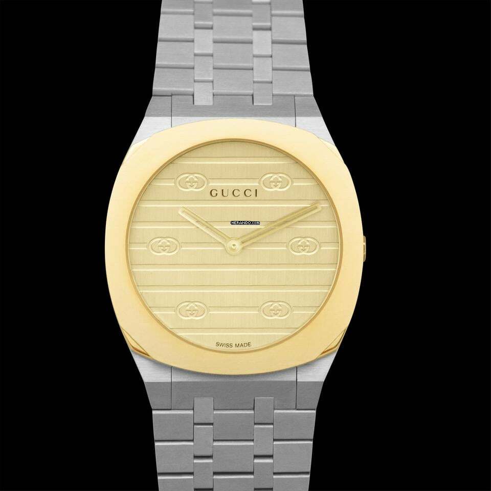 Thumbnail von Gucci YA163502 - 25H Quartz Gold-tone Dial Stainless Steel Ladies Watch </h1>