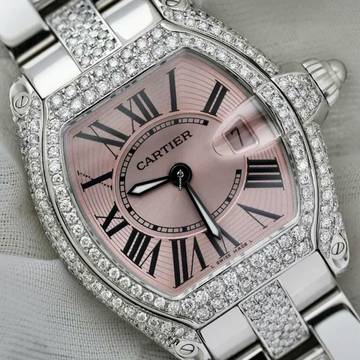  Cartier Roadster Quartz 31mm Steel ~5TCW Diamond Watch </h1> 