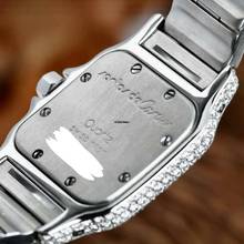Thumbnail von Cartier Santos Galbée 24mm Quartz ~7TCW Diamond Watch </h1>