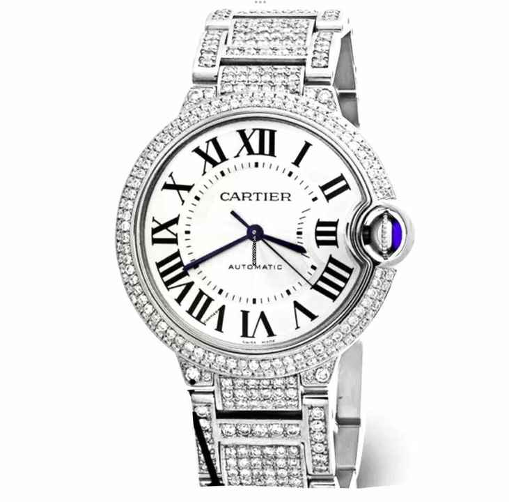  Cartier Ballon Bleu 28mm Quartz Steel ~7TCW DIAMOND Watch </h1> 